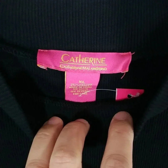 {Catherine Malandrino} Ribbed Crew Neck Long Sleeve Kristiana Dress - Picture 7 of 9